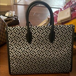 Michael Kohrs Black and White Patterned Tote Bag NWT